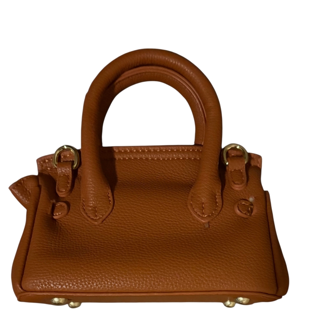 Fashion Nova Two-Tone Brown Mini Satchel - Picture 3 of 6